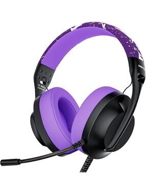 Wired Gaming Headset Noise Canceling Microphone PURPLE PC PS5 PS4 Switch